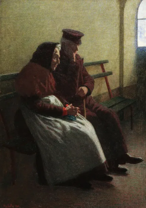 Framed Print : Tempi lontani, 1908. Creator: Morbelli, Angelo (1853-1919) Framed Print : Tempi lontani, 1908. Creator: Morbelli, Angelo (1853-1919)