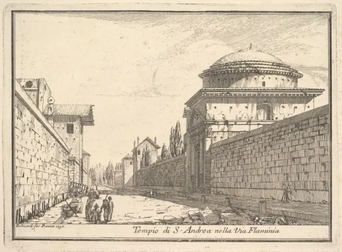 Framed Print : Tempio di Sant Andrea, Via Flaminia, 1750. Creator: Jerome Charles Bellicard Framed Print : Tempio di Sant Andrea, Via Flaminia, 1750. Creator: Jerome Charles Bellicard
