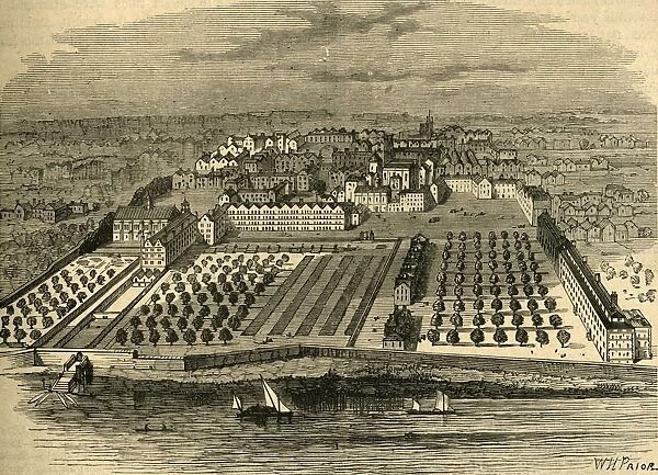 The Temple in 1671. (From an old bird s-eye view in the inner temple), (1897)
