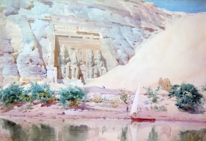 Framed Print : Temple of Abou Simbel, Egypt, 1897-1934. Artist: Robert Talbot Kelly Framed Print : Temple of Abou Simbel, Egypt, 1897-1934. Artist: Robert Talbot Kelly