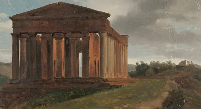 Framed Print : A Temple in Agrigento, Sicily. Creator: Gustaf Soderberg Framed Print : A Temple in Agrigento, Sicily. Creator: Gustaf Soderberg