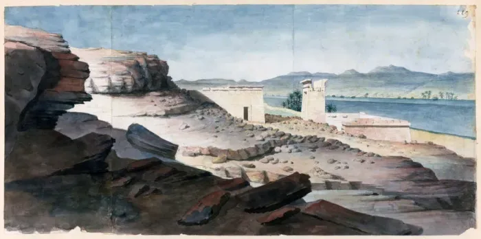 Framed Print : The Temple of Amada in Nubia, 19th century. Artist: Nestor l Hote Framed Print : The Temple of Amada in Nubia, 19th century. Artist: Nestor l Hote