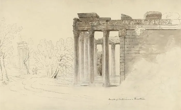 Framed Print : The Temple of Antoninus and Faustina in Rome, 1816-1820. Creator: Hugh William Williams Framed Print : The Temple of Antoninus and Faustina in Rome, 1816-1820. Creator: Hugh William Williams