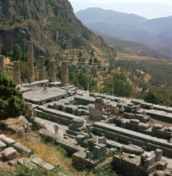 Framed Print : Temple of Apollo at Delphi, 6th century BC Framed Print : Temple of Apollo at Delphi, 6th century BC