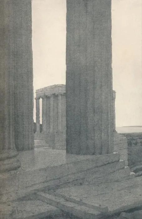 Framed Print : The Temple of Athene Nike at Athens, 1913. Artist: Jules Guerin Framed Print : The Temple of Athene Nike at Athens, 1913. Artist: Jules Guerin