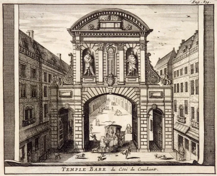 Framed Print : Temple Bar, London, c1700. Artist: Johannes de Ram Framed Print : Temple Bar, London, c1700. Artist: Johannes de Ram