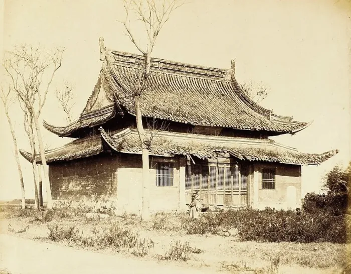 Framed Print : Temple Building, N. China, 1860. Creator: Felice Beato Framed Print : Temple Building, N. China, 1860. Creator: Felice Beato