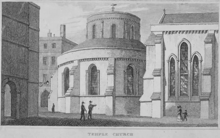 Framed Print : Temple Church, City of London, 1800 Framed Print : Temple Church, City of London, 1800
