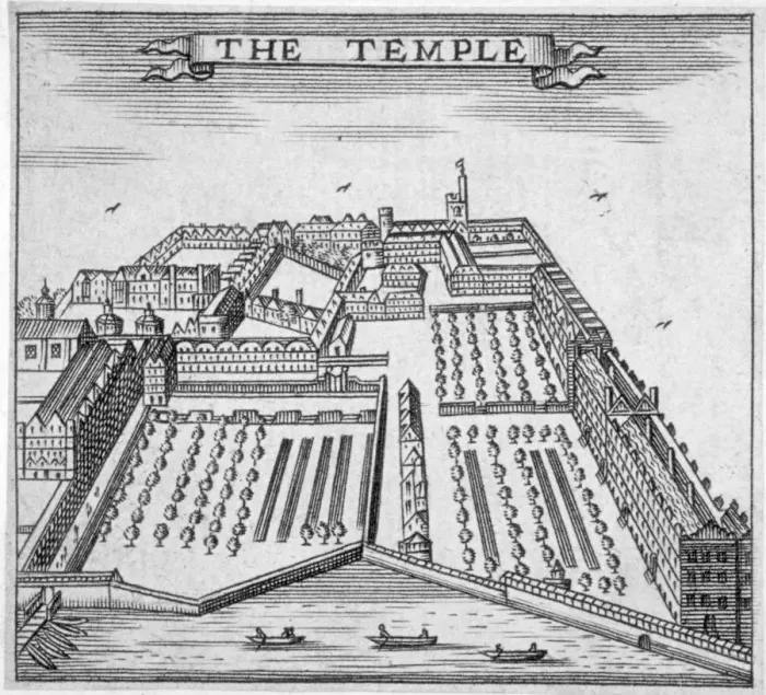 Framed Print : Temple, City of London, 1750. Artist Framed Print : Temple, City of London, 1750. Artist