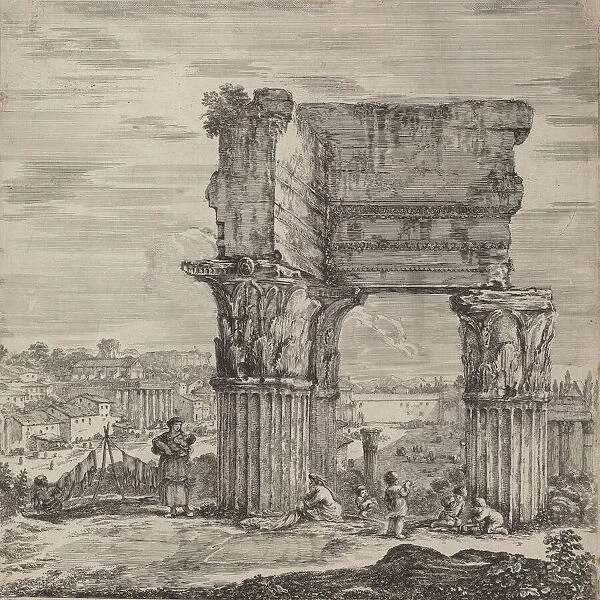 Temple of Concord and Roman Forum, 1656. Creator: Stefano della Bella