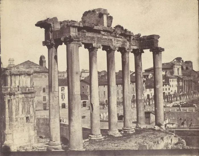 Framed Print : Temple of Concord, Rome, 1850s. Creator: Calvert Jones Framed Print : Temple of Concord, Rome, 1850s. Creator: Calvert Jones