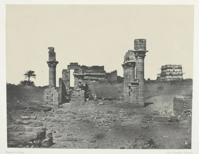 Framed Print : Temple d Hermontis, Haute-Egypte, 1849 / 51, printed 1852. Creator: Maxime du Camp Framed Print : Temple d Hermontis, Haute-Egypte, 1849 / 51, printed 1852. Creator: Maxime du Camp