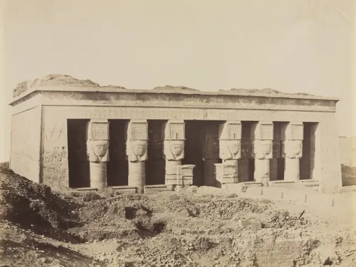 Framed Print : Temple of Dendera, c. 1870s - 1880s. Creator: Antonio Beato (British, c. 1825-1903) Framed Print : Temple of Dendera, c. 1870s - 1880s. Creator: Antonio Beato (British, c. 1825-1903)