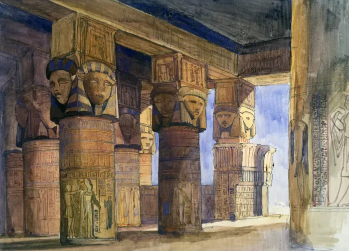 Framed Print : Temple of Denderah, Upper Egypt, 1839. Artist: William James Muller Framed Print : Temple of Denderah, Upper Egypt, 1839. Artist: William James Muller