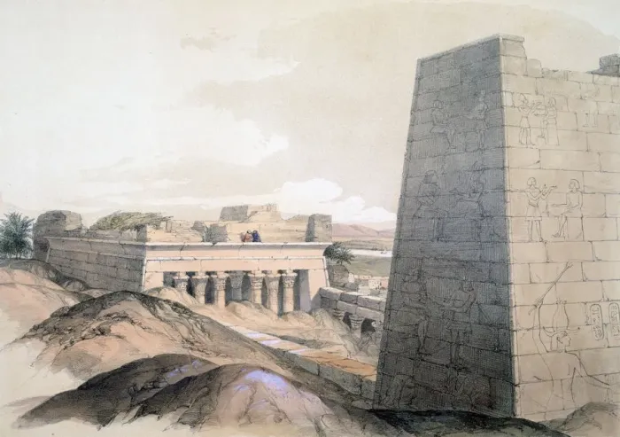 Framed Print : Temple of Edfu, Egypt, 19th century. Artist: Lord Wharncliffe Framed Print : Temple of Edfu, Egypt, 19th century. Artist: Lord Wharncliffe