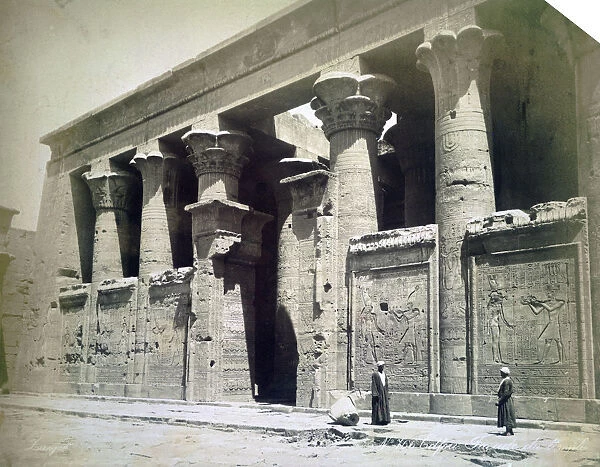 Temple facade, Edfu, Egypt, 19th century. Artist: Langaki