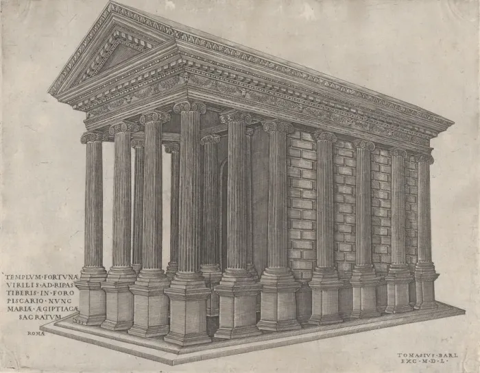 Framed Print : Temple of Fortuna, Rome, 1550. 1550. Creator: Nicolas Beatrizet Framed Print : Temple of Fortuna, Rome, 1550. 1550. Creator: Nicolas Beatrizet