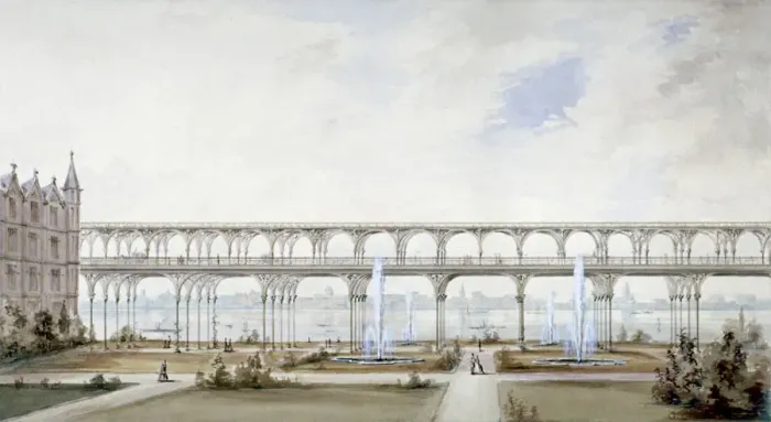Framed Print : Temple Gardens, City of London, c1840. Artist Framed Print : Temple Gardens, City of London, c1840. Artist