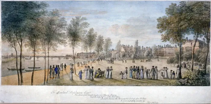 Framed Print : Temple Gardens, London, c1822 Framed Print : Temple Gardens, London, c1822