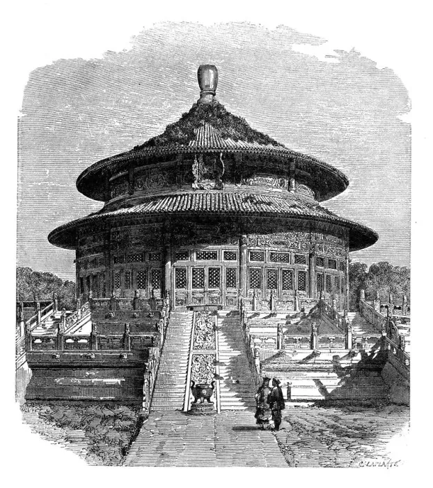 Framed Print : The Temple of Heaven, Peking, c1890. Artist: Laplante Framed Print : The Temple of Heaven, Peking, c1890. Artist: Laplante