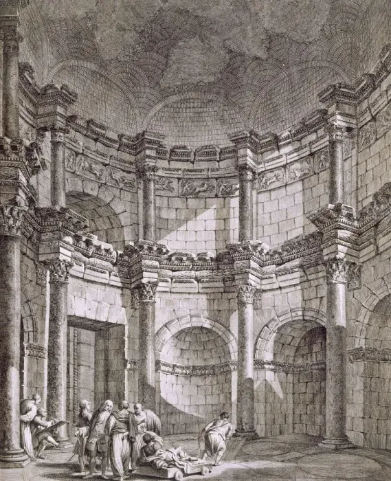 Framed Print : The Temple of Jupiter, pub. 1764. Creator: Robert Adam (1728-92) Framed Print : The Temple of Jupiter, pub. 1764. Creator: Robert Adam (1728-92)