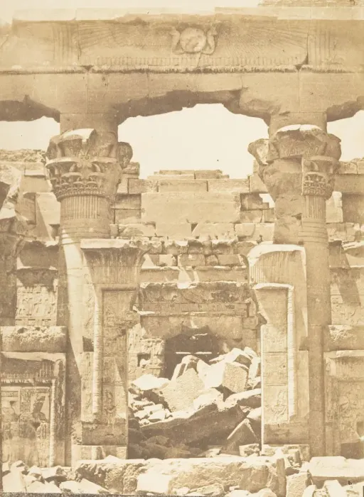 Framed Print : Temple de Kalabcheh - Entre colonnement medial du Pronaos, April 8, 1850
