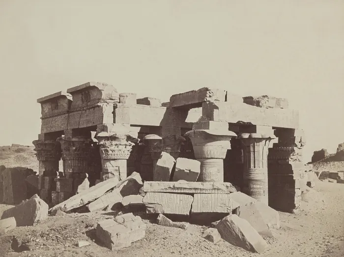Framed Print : Temple of Kom Ombo on the Eastern Bank of the Nile, c1850. Creator: Anon Framed Print : Temple of Kom Ombo on the Eastern Bank of the Nile, c1850. Creator: Anon