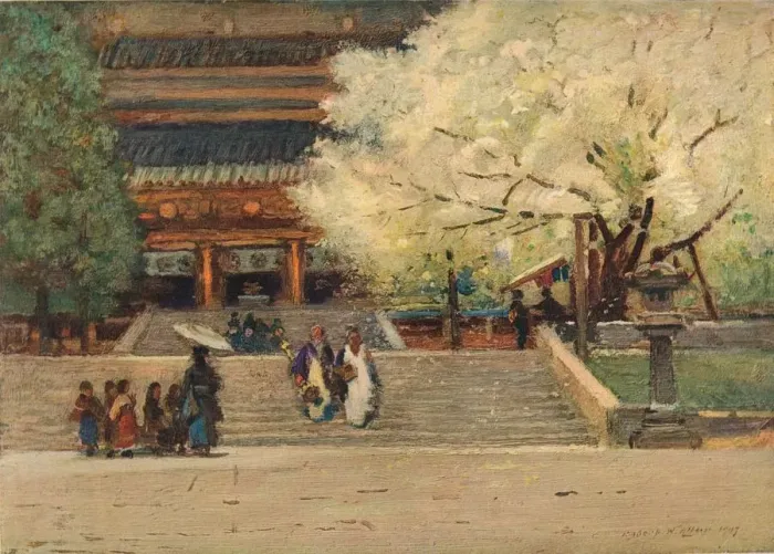 Framed Print : Temple at Nikko, Japan, c1908. Artist: Robert Weir Allan
