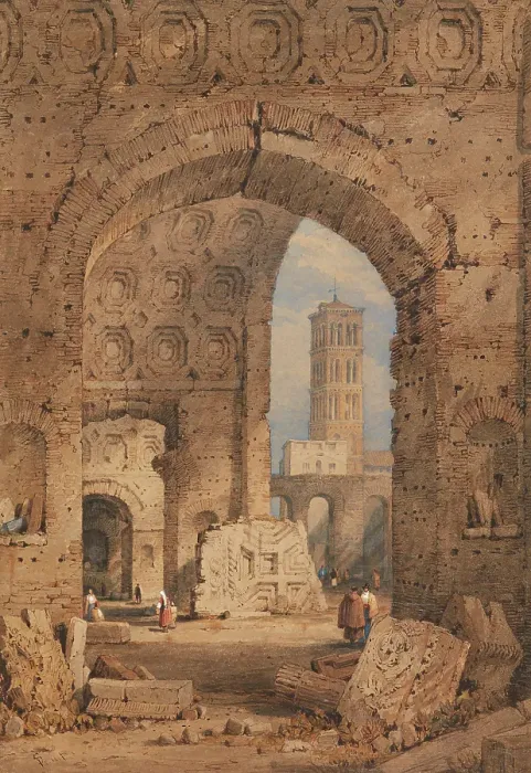 Framed Print : Temple of Peace, Roman Forum, 1825-1850. Creator: Samuel Prout Framed Print : Temple of Peace, Roman Forum, 1825-1850. Creator: Samuel Prout