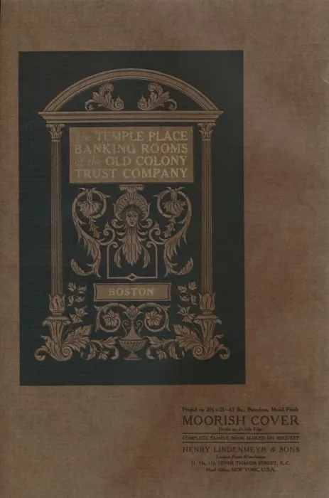Framed Print : The Temple Place Banking Rooms of the Old Colony Trust Company - Moorish Cover, 1909 Framed Print : The Temple Place Banking Rooms of the Old Colony Trust Company - Moorish Cover, 1909