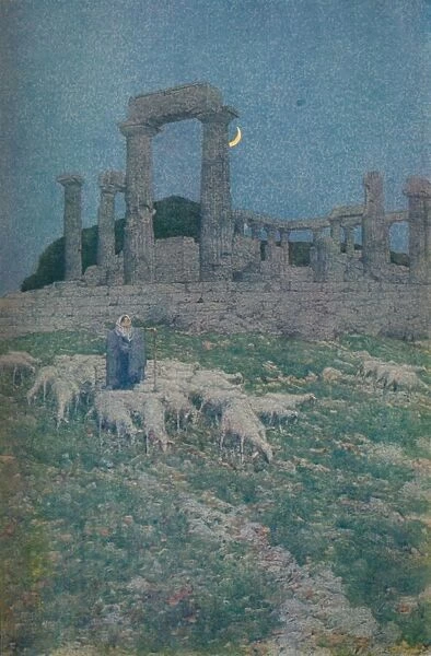 The Temple of Poseidon and Athene or Aegina, 1913. Artist: Jules Guerin