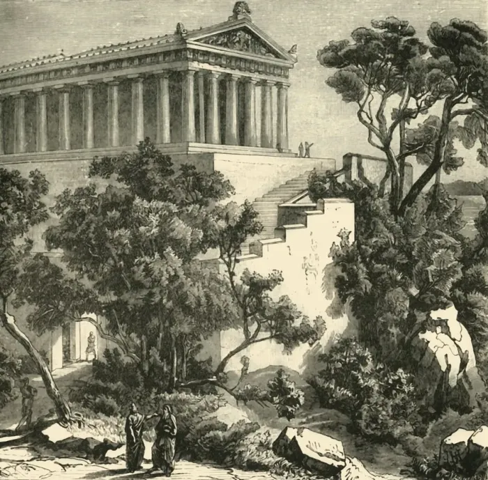 Framed Print : Temple of Poseidon at Kalauna, 1890. Creator: Unknown Framed Print : Temple of Poseidon at Kalauna, 1890. Creator: Unknown