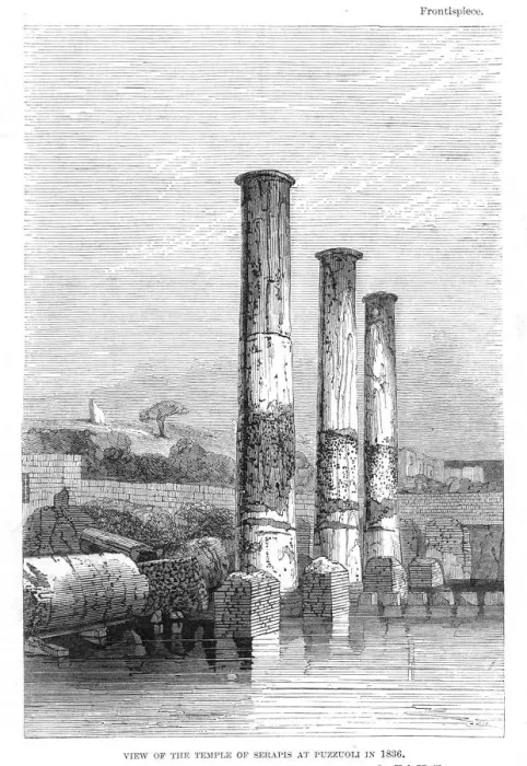 Framed Print : Temple of Serapis at Puzzuoli in 1183, Charles Lyell (1853). Artist: Charles Lyell