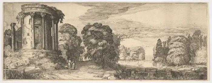 Framed Print : The Temple of the Sibyl at Tivoli (from Landscapes and Ruins), ca. 1615 Framed Print : The Temple of the Sibyl at Tivoli (from Landscapes and Ruins), ca. 1615