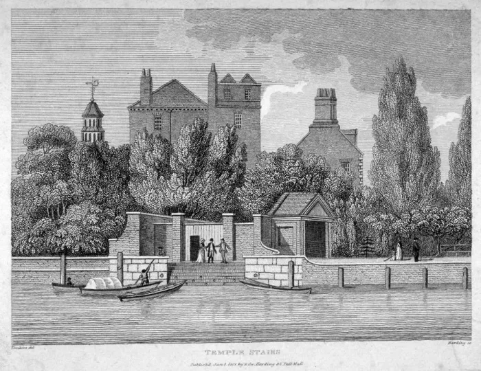 Framed Print : Temple Stairs, Middle Temple Lane, City of London, 1801. Artist Framed Print : Temple Stairs, Middle Temple Lane, City of London, 1801. Artist