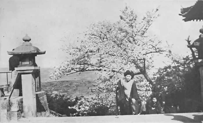 Framed Print : At the top of the temple steps, above Lake Biwa, c1900, (1921). Artist: Marguerite Leonard Framed Print : At the top of the temple steps, above Lake Biwa, c1900, (1921). Artist: Marguerite Leonard