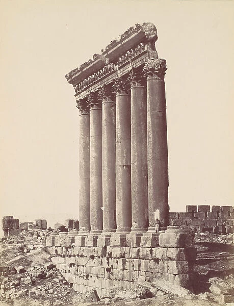 The Temple of the Sun at Baalbec, ca. 1870. Creator: Felix Bonfils