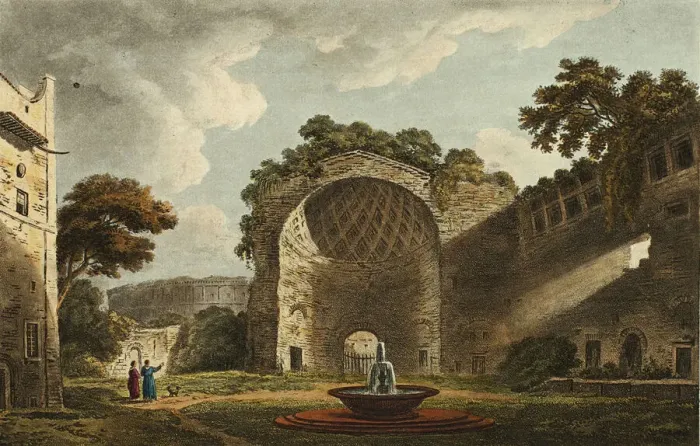 Framed Print : Temple of the Sun & Moon, plate two from Ruins of Rome, published March 1, 1796 Framed Print : Temple of the Sun & Moon, plate two from Ruins of Rome, published March 1, 1796