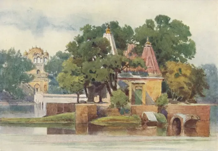 Framed Print : A Temple in the Tank at Thanesar, c1880 (1905). Artist: Alexander Henry Hallam Murray Framed Print : A Temple in the Tank at Thanesar, c1880 (1905). Artist: Alexander Henry Hallam Murray