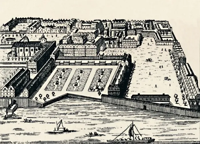 Framed Print : The Temple from the Thames, c1650, (1903) Framed Print : The Temple from the Thames, c1650, (1903)