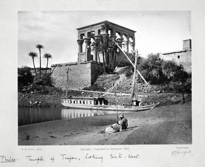 Framed Print : The Temple of Trajan, looking south-west, Philae, Egypt, c1860-1890 Framed Print : The Temple of Trajan, looking south-west, Philae, Egypt, c1860-1890