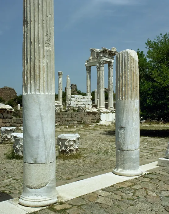 Framed Print : The Temple of Trajan on the Upper Acropolis, Pergamon, Aeolis, Anatolia, Turkey, 1999. Creator: Unknown Framed Print : The Temple of Trajan on the Upper Acropolis, Pergamon, Aeolis, Anatolia, Turkey, 1999. Creator: Unknown