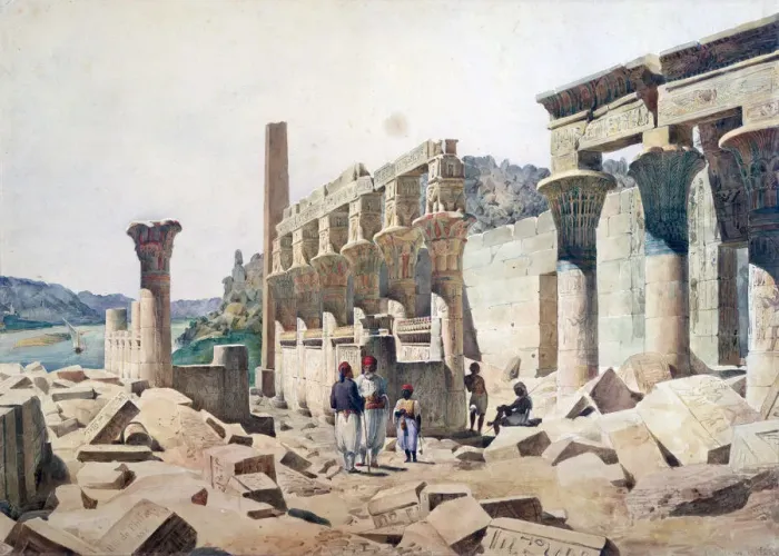 Framed Print : Temple of Venus Athor, Philae, 19th century. Artist: FH Naudin Framed Print : Temple of Venus Athor, Philae, 19th century. Artist: FH Naudin