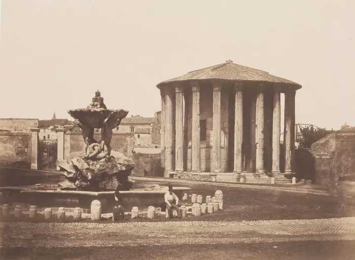 Framed Print : Temple of Vesta, 1850s. Creator: Pietro Dovizielli Framed Print : Temple of Vesta, 1850s. Creator: Pietro Dovizielli