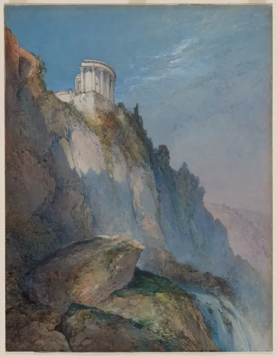 Framed Print : The Temple of Vesta and the Falls at Tivoli, 1859. Creator: William Callow (British, 1812-1908) Framed Print : The Temple of Vesta and the Falls at Tivoli, 1859. Creator: William Callow (British, 1812-1908)
