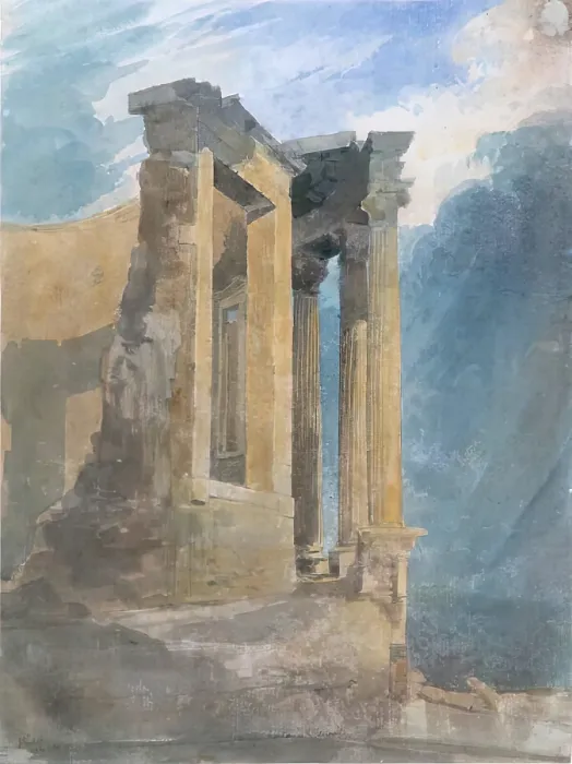 Framed Print : Temple of Vesta at Tivoli, 1824. Creator: James William Giles Framed Print : Temple of Vesta at Tivoli, 1824. Creator: James William Giles