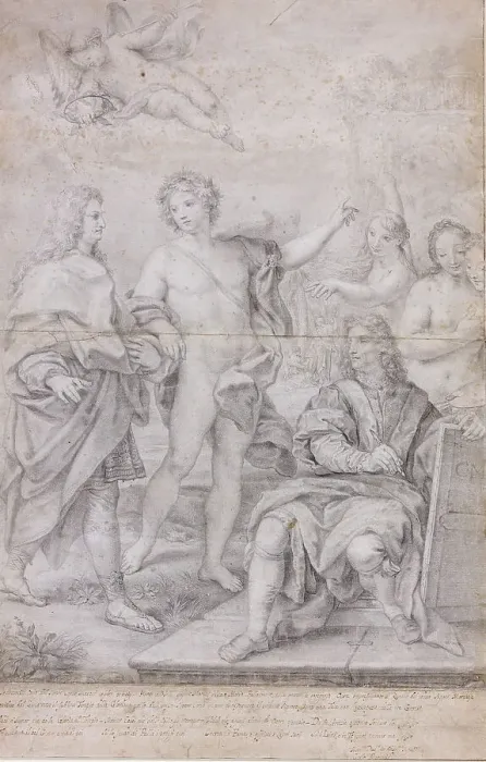 Framed Print : Temple of Virtue. Apotheosis of Nicolò Maria Pallavicino, c1695. Creator: Maratta; Carlo (1625-1713)