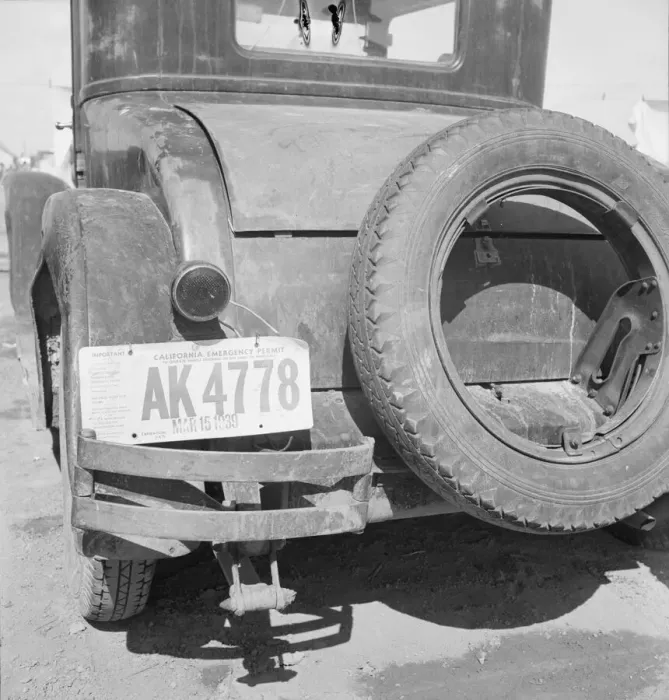 Framed Print : Temporary auto license, California, 1939. Creator: Dorothea Lange Framed Print : Temporary auto license, California, 1939. Creator: Dorothea Lange