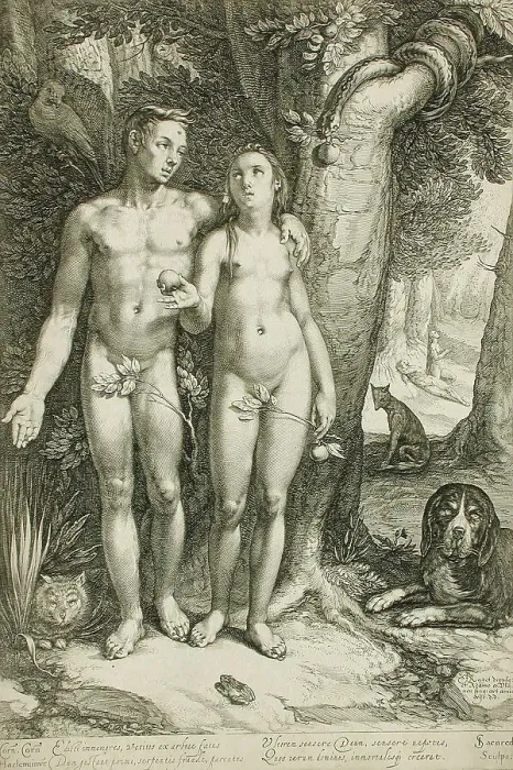 Framed Print : The Temptation, 1605. Creator: Jan Saenredam Framed Print : The Temptation, 1605. Creator: Jan Saenredam