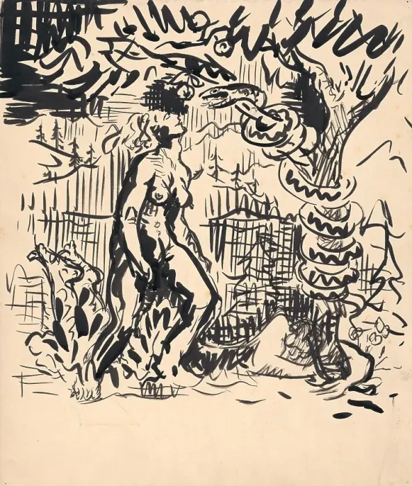 Framed Print : Temptation, 1940-1944. Creator: Arnold Peter Weisz-Kubincan Framed Print : Temptation, 1940-1944. Creator: Arnold Peter Weisz-Kubincan